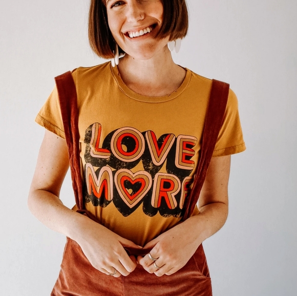 SALE! New LOVE MORE Movement Graphic T-Shirt Top - Picture 2 of 9